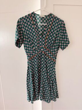 sandro celia ruched mini dress Sandro Floral print gathered Dress